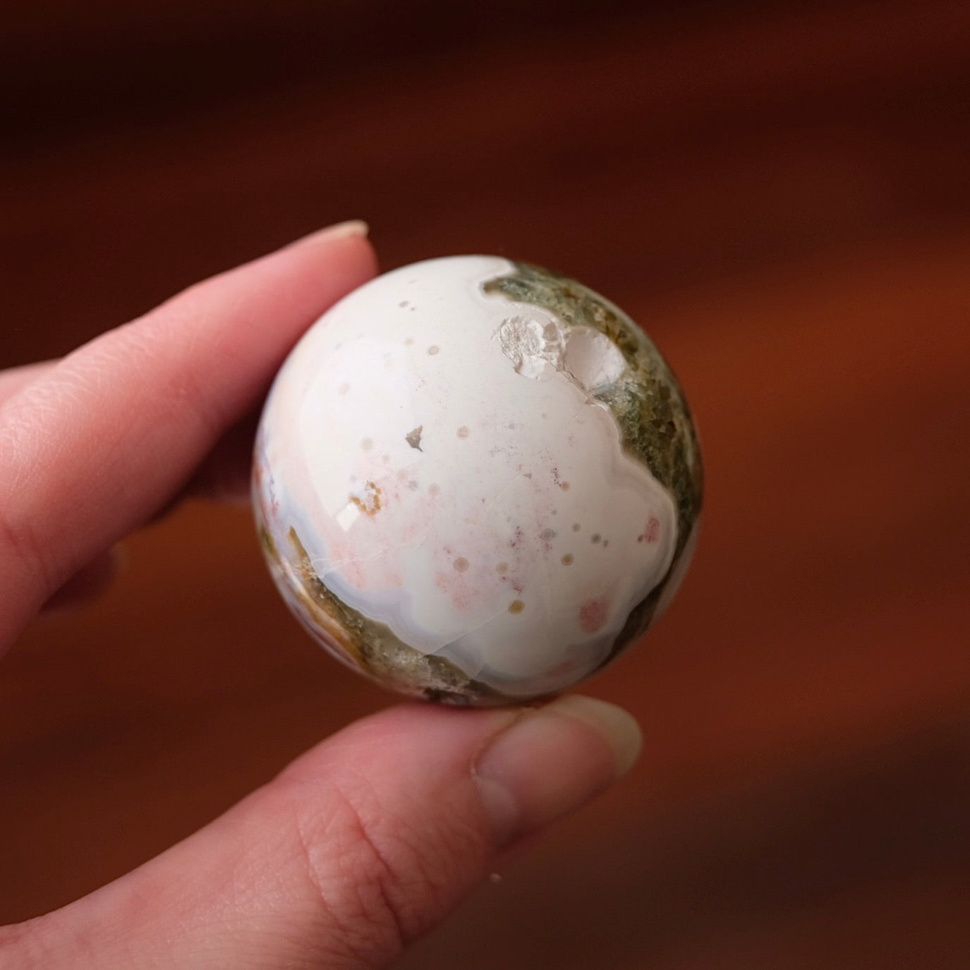 8th Vein Ocean Jasper Sphere | Orbicular Jasper Crystal Sphere