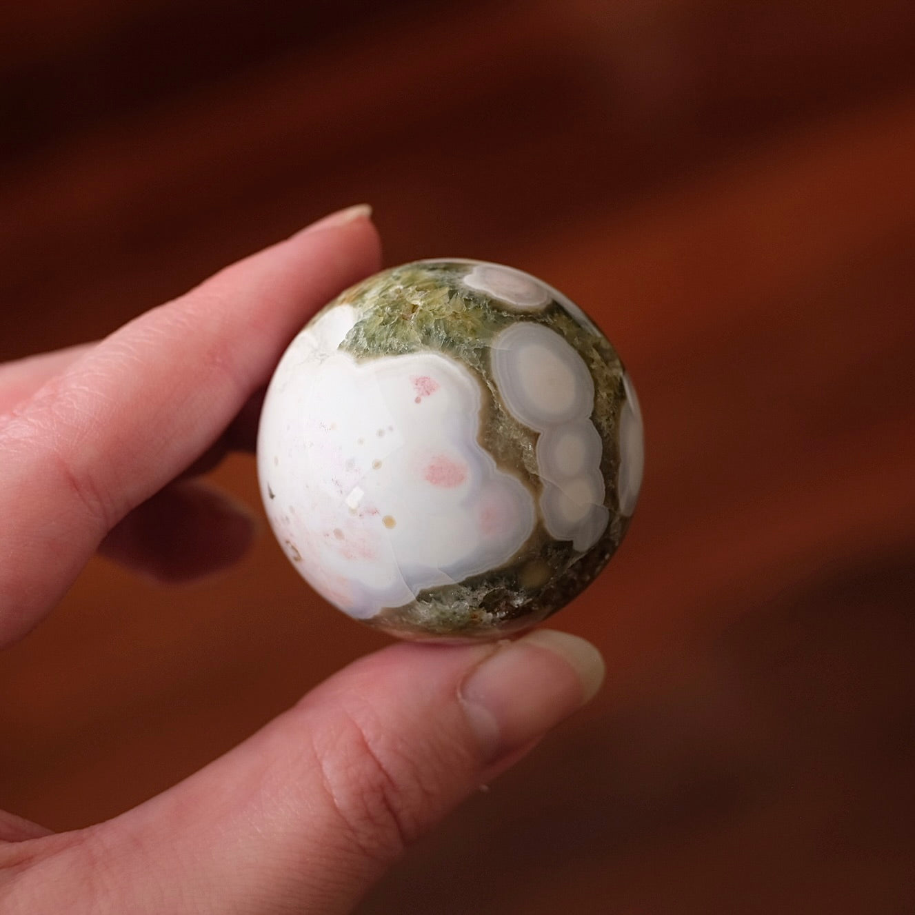 8th Vein Ocean Jasper Sphere | Orbicular Jasper Crystal Sphere