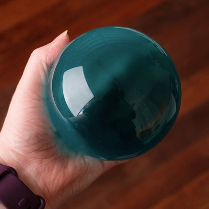 XL Cats Eye Sphere | Aqua Cats Eye Glass Crystal Sphere