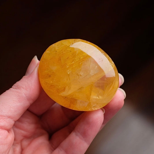Golden Healer Palm | Golden Healer Quartz Palm Stone