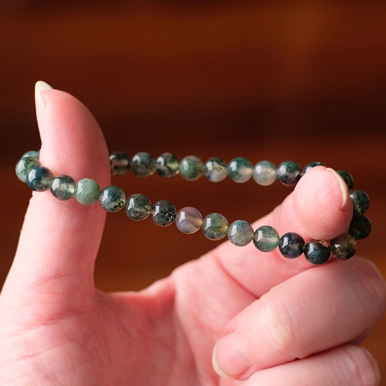 Moss Agate Bracelet | Agate Crystal Bracelet