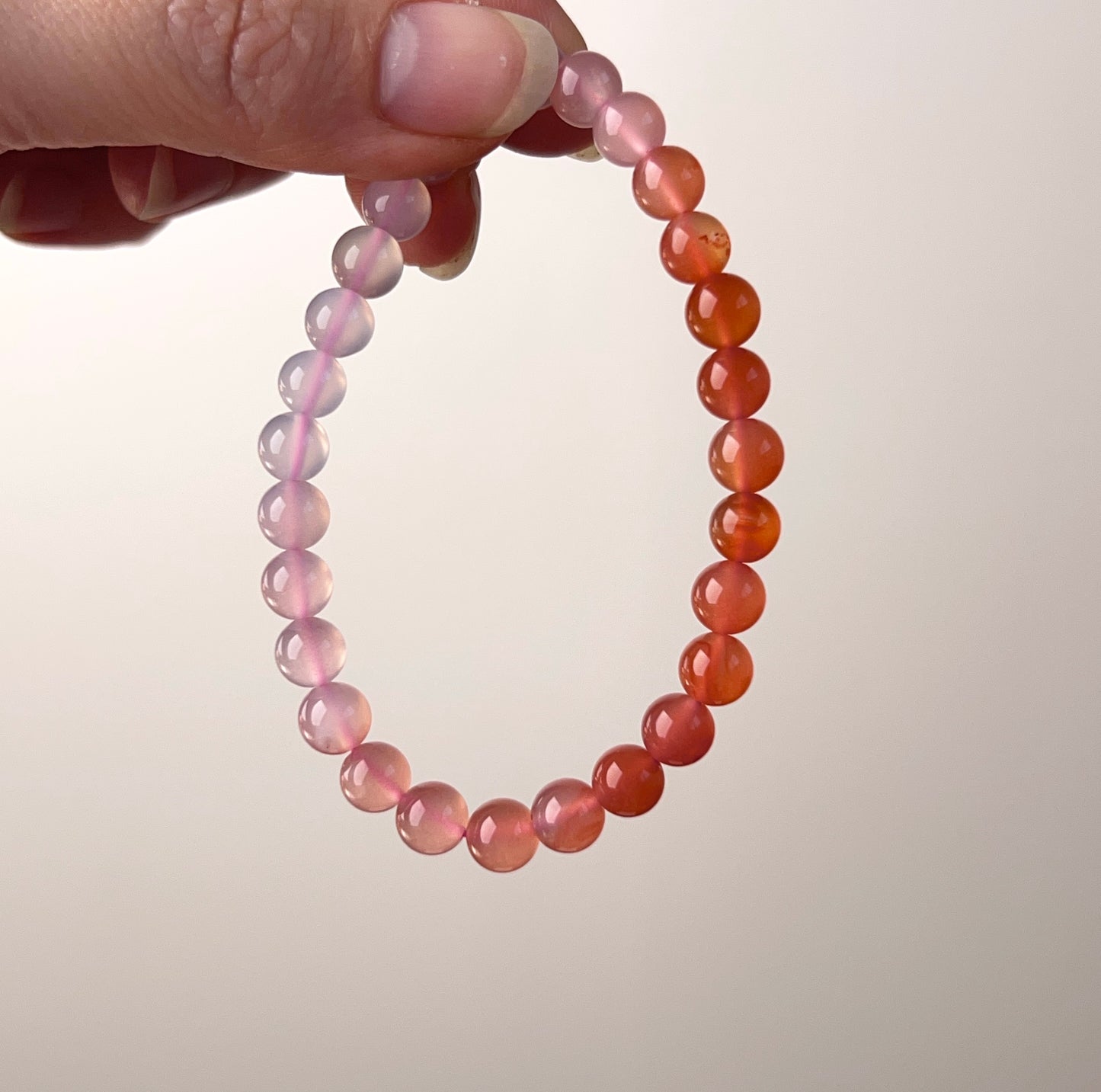 Yanyuan Agate Bracelet | Pink Agate Crystal Stretch Bracelet