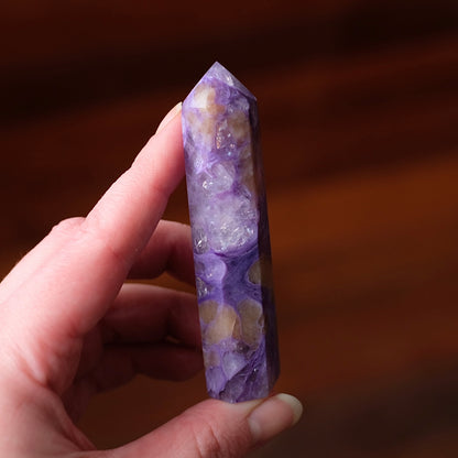 High Grade Charoite Point | Purple Charoite Crystal Tower