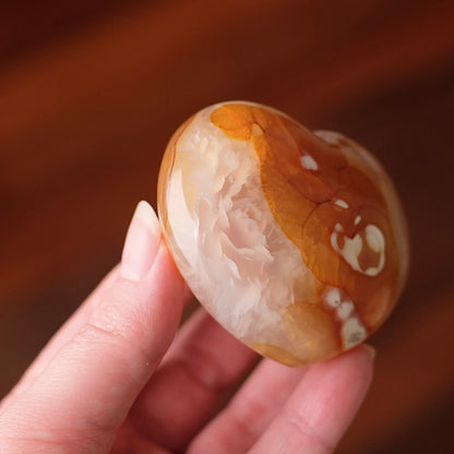 Orca Carnelian Heart | Yellow Carnelian Crystal Heart