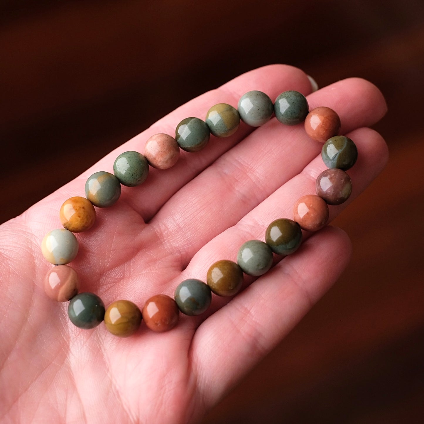 Alashan Agate Bracelet | Crystal Stretch Bracelet