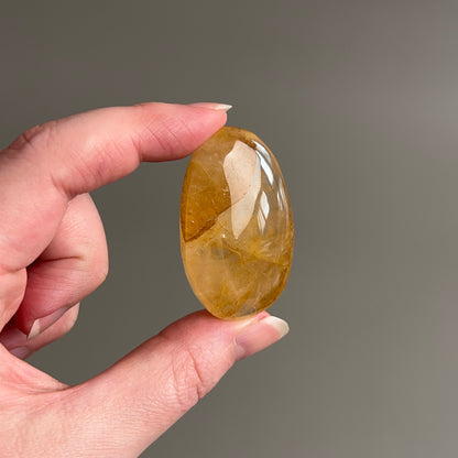 Golden Healer Quartz Palm | Golden Healer Crystal Palmstone