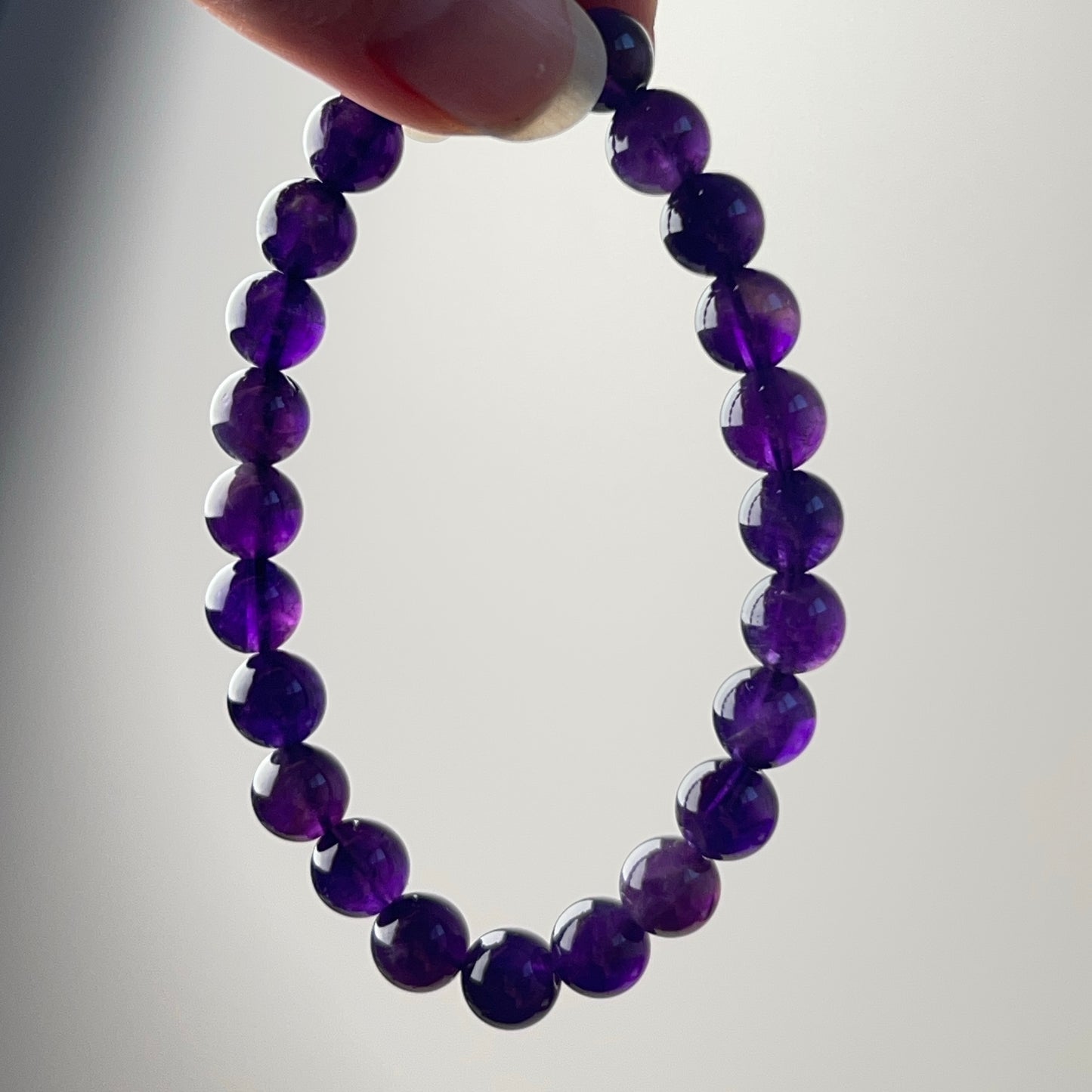 Amethyst Bracelet | Deep Purple Amethyst Crystal Stretch Bracelet