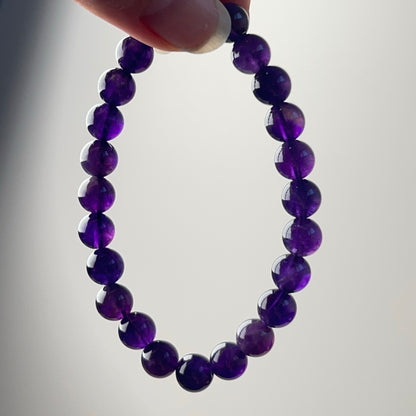 Amethyst Bracelet | Deep Purple Amethyst Crystal Stretch Bracelet