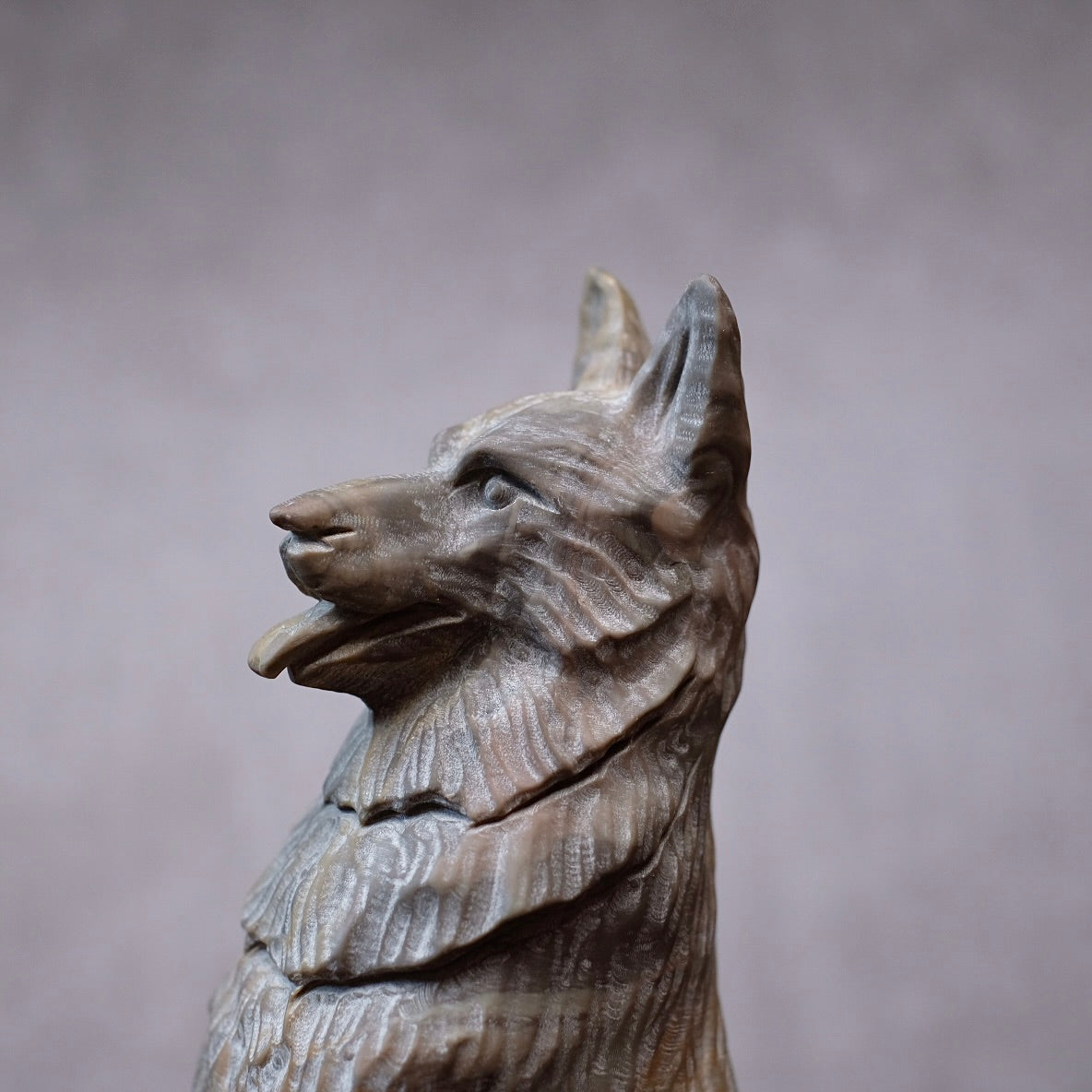 Jasper German Shepherd Dog Carving | Crystal Dog Statue