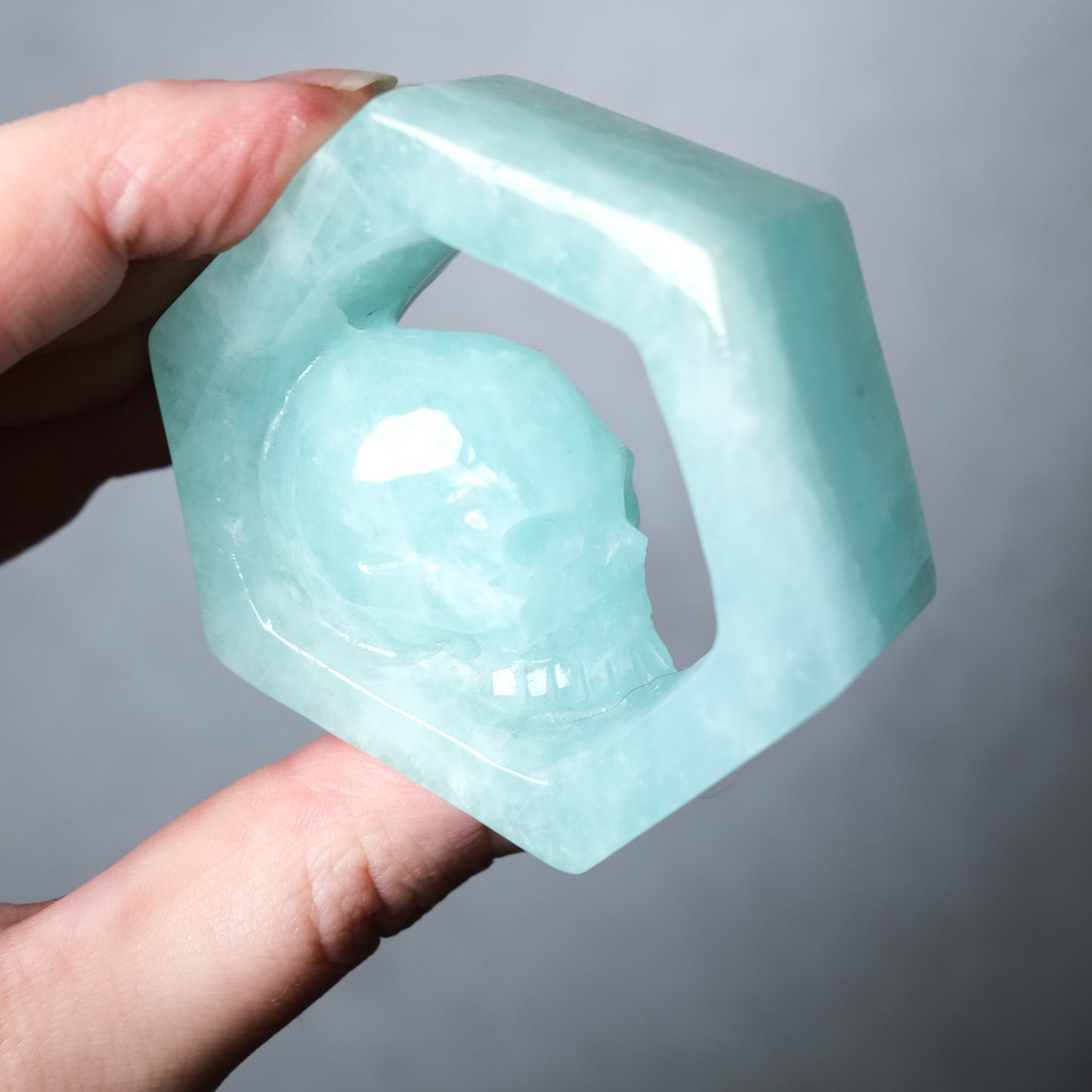 Aquamarine Crystal Skull | Rare Aquamarine Crystal Carving