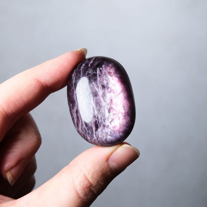 Gem Lepidolite Palm Stone | High Quality Gemmy Lepidolite