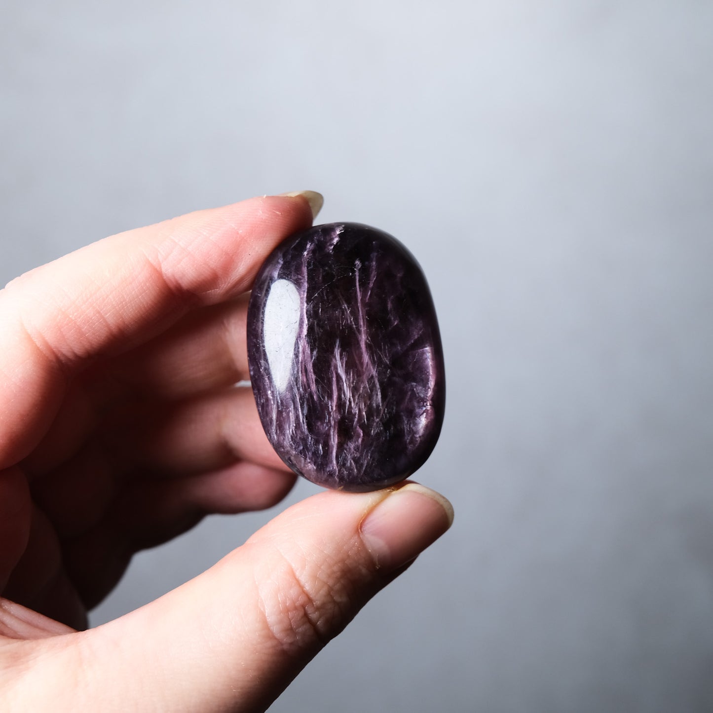 Gem Lepidolite Palm Stone | High Quality Gemmy Lepidolite