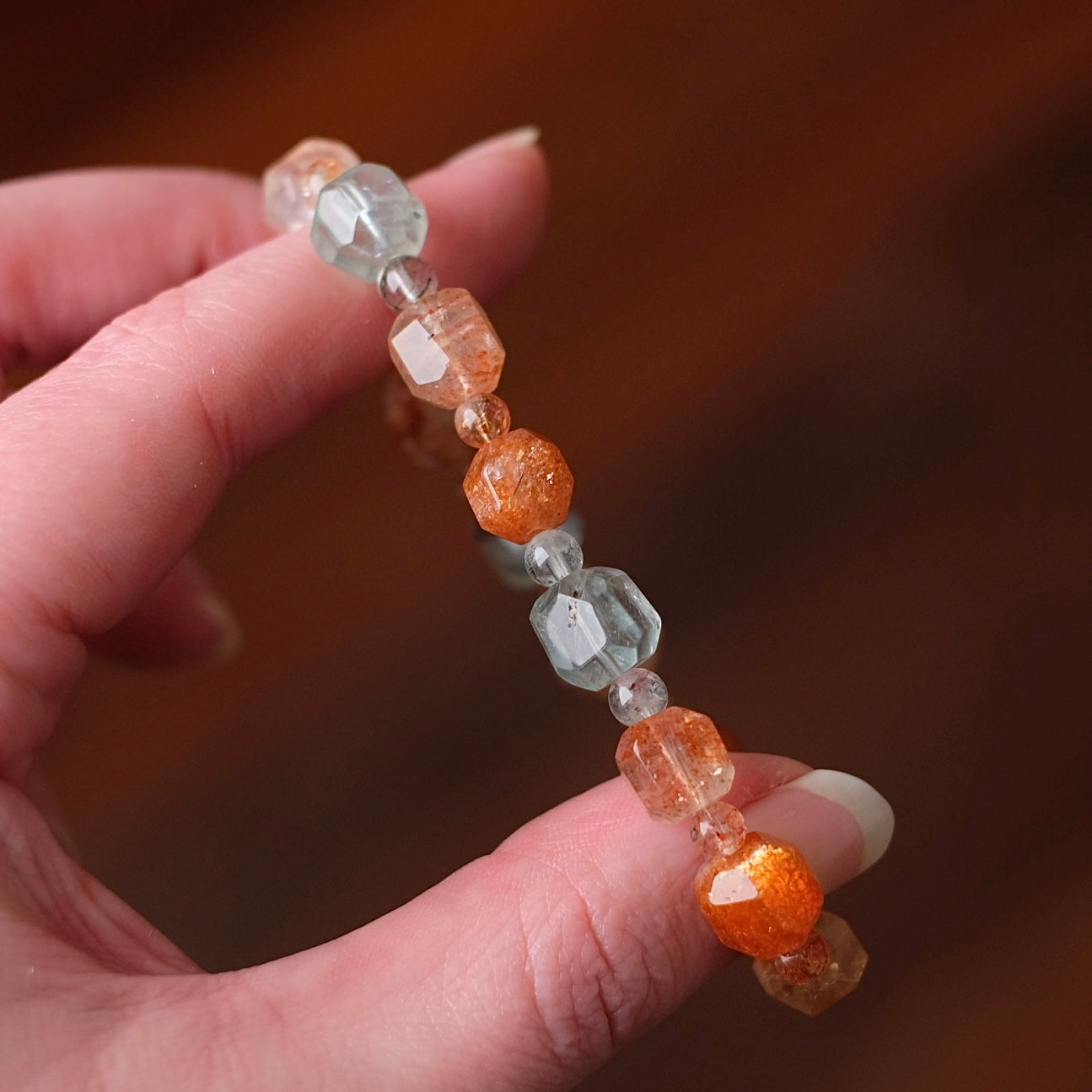 Rare Arusha Sunstone Bracelet | Beryl + Sunstone Crystal Bracelet