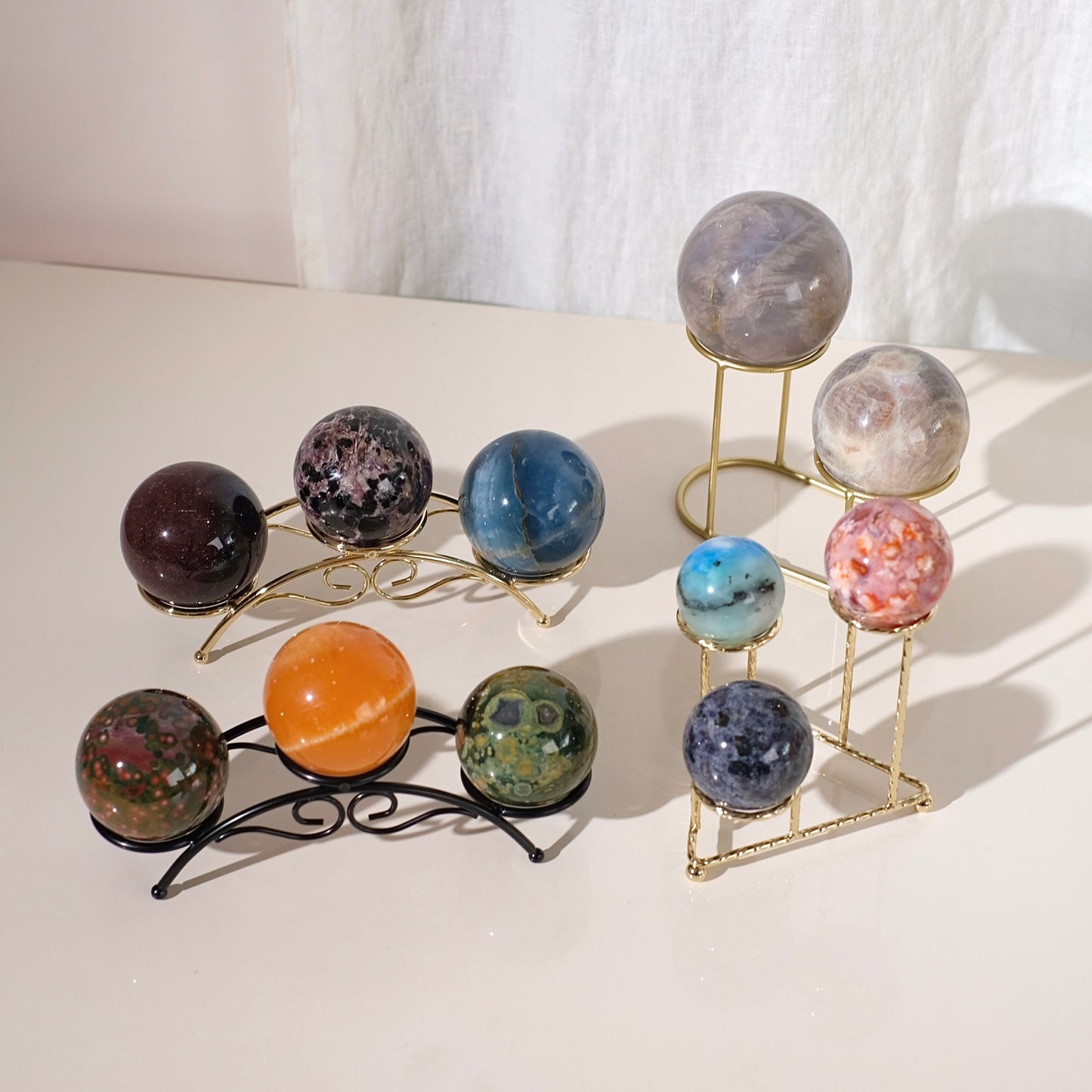 Various Metal Crystal Sphere Stand | Crystal Display Stand