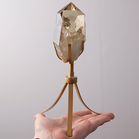 Phantom Smokey Citrine Point + Stand | Rainbow Citrine Crystal Point