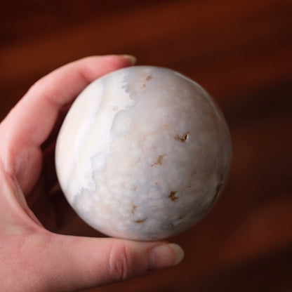 Flower Agate Sphere | Cherry Blossom Agate Crystal Sphere
