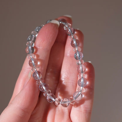 Blue Topaz & Quartz Bracelet | Rare Crystal Stretch Bracelet