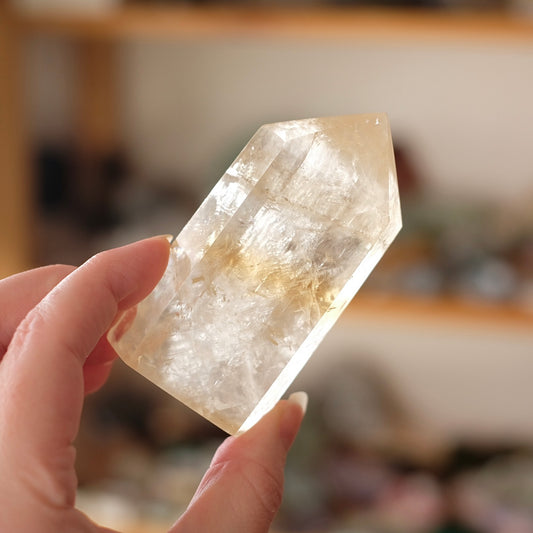 Honey Calcite Tower | Golden Optical Calcite Crystal Point