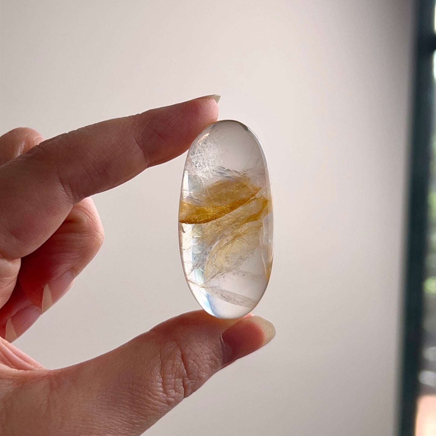 Golden Healer Quartz Palm | Golden Healer Crystal Palmstone