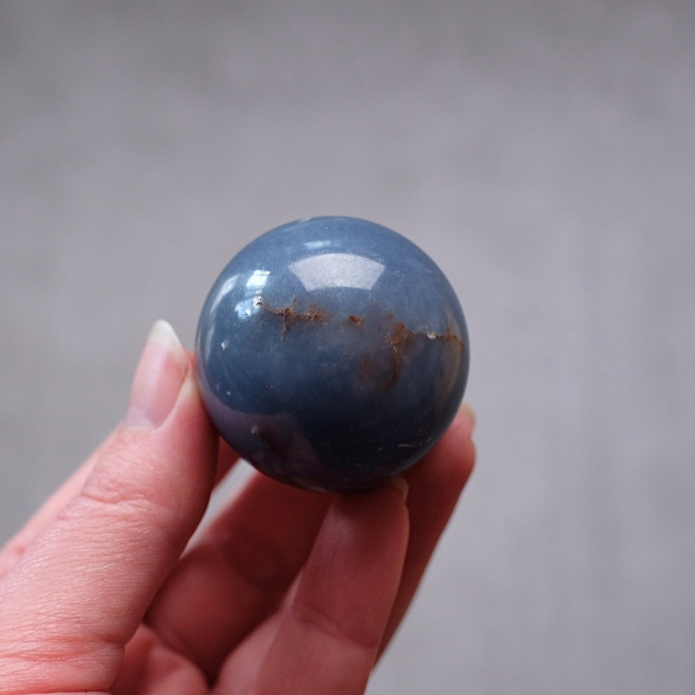 Angelite Sphere | Blue Anhydrite Crystal Sphere