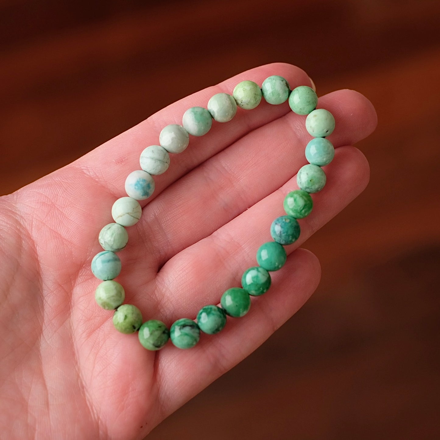 Variscite Bracelet | Green Variscite Crystal Stretch Bracelet