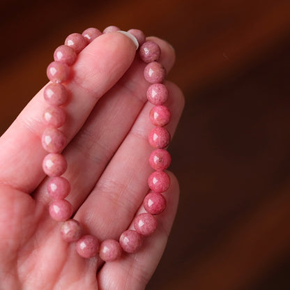 Rhodonite Bracelet | Ombre Rhodonite Crystal Stretch Bracelet