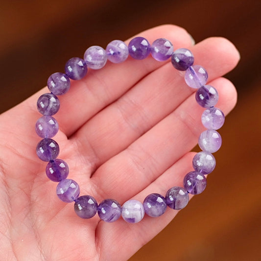 Dream Amethyst Bracelet | Chevron Amethyst Crystal Stretch Bracelet