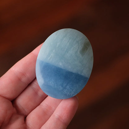 Aquamarine Palm | Blue Aquamarine Crystal Palmstone