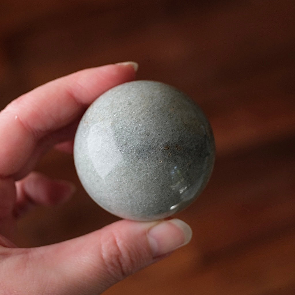Silver Aventurine Sphere | Sage Mica Crystal Sphere