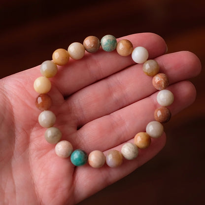 Colourful Fossilised Coral Bracelet | Coral Crystal Stretch Bracelet