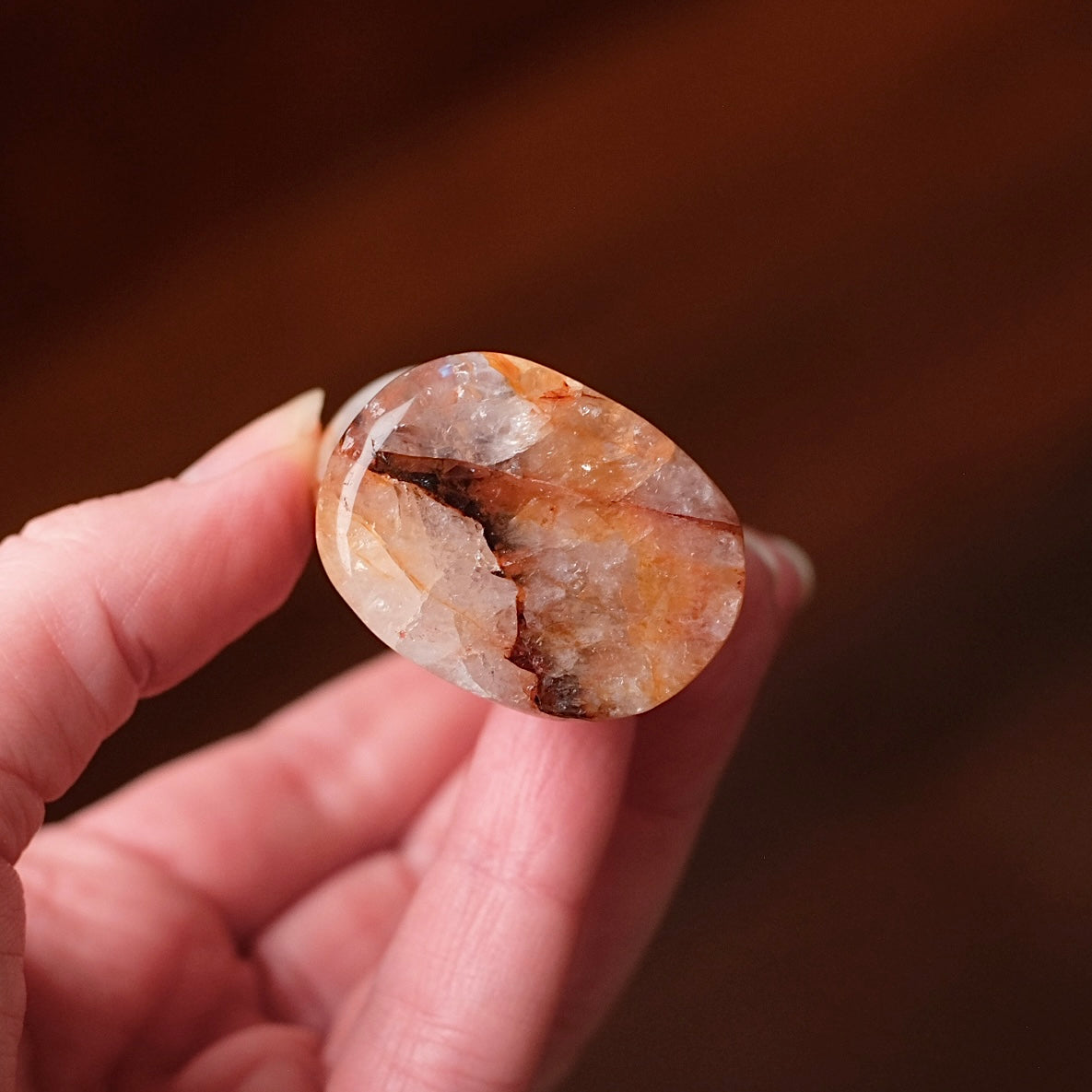 Fire Quartz Cat Carving | Egyptian Crystal Cat Figure
