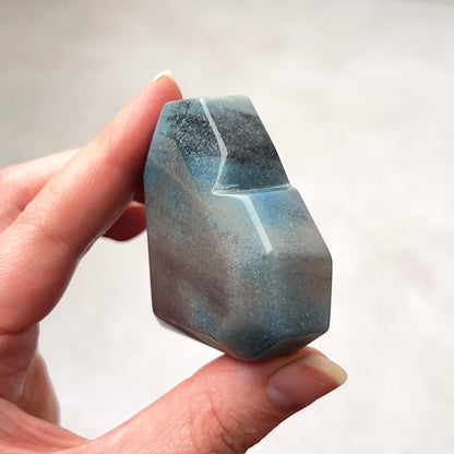 Trolleite Heart | Blue Trolleite Faceted Crystal Heart