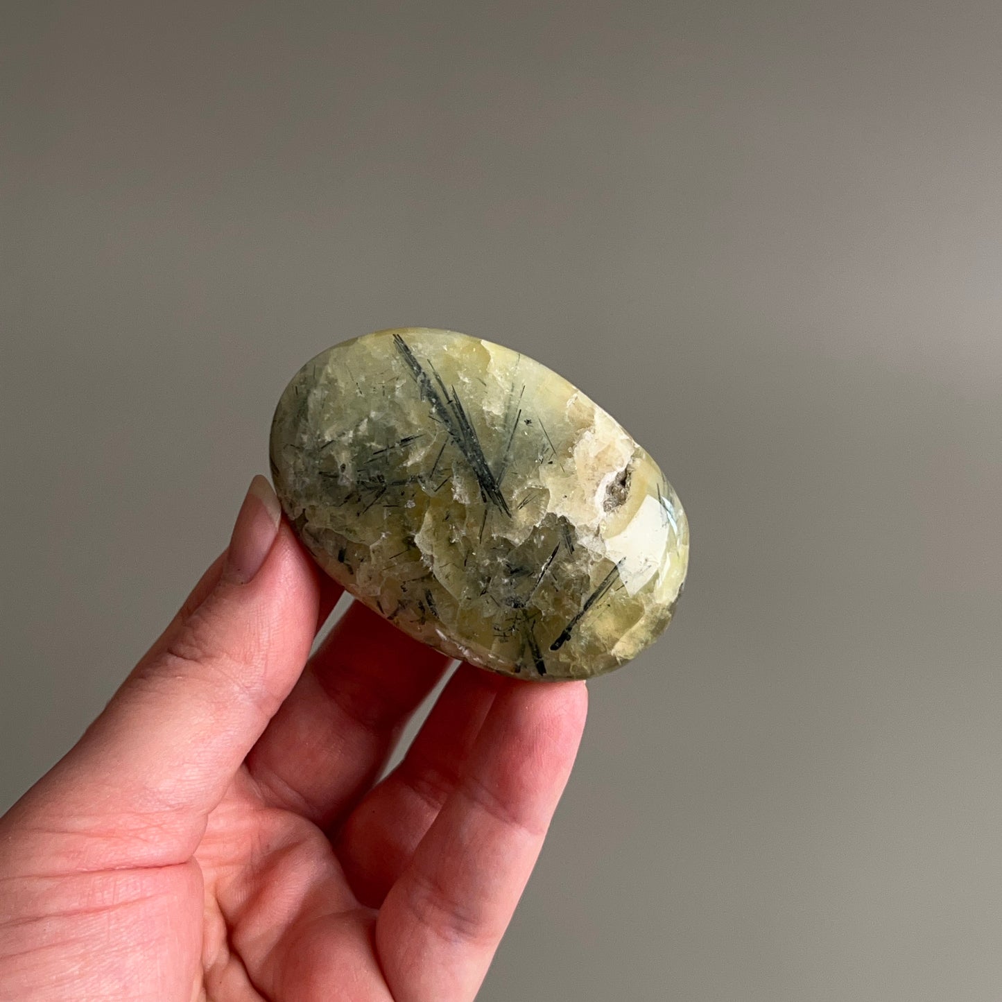 Prehnite Palm | Prehnite & Epidote Crystal Palm