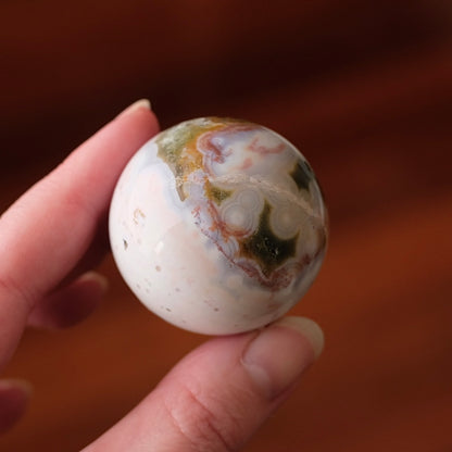 8th Vein Ocean Jasper Sphere | Orbicular Jasper Crystal Sphere