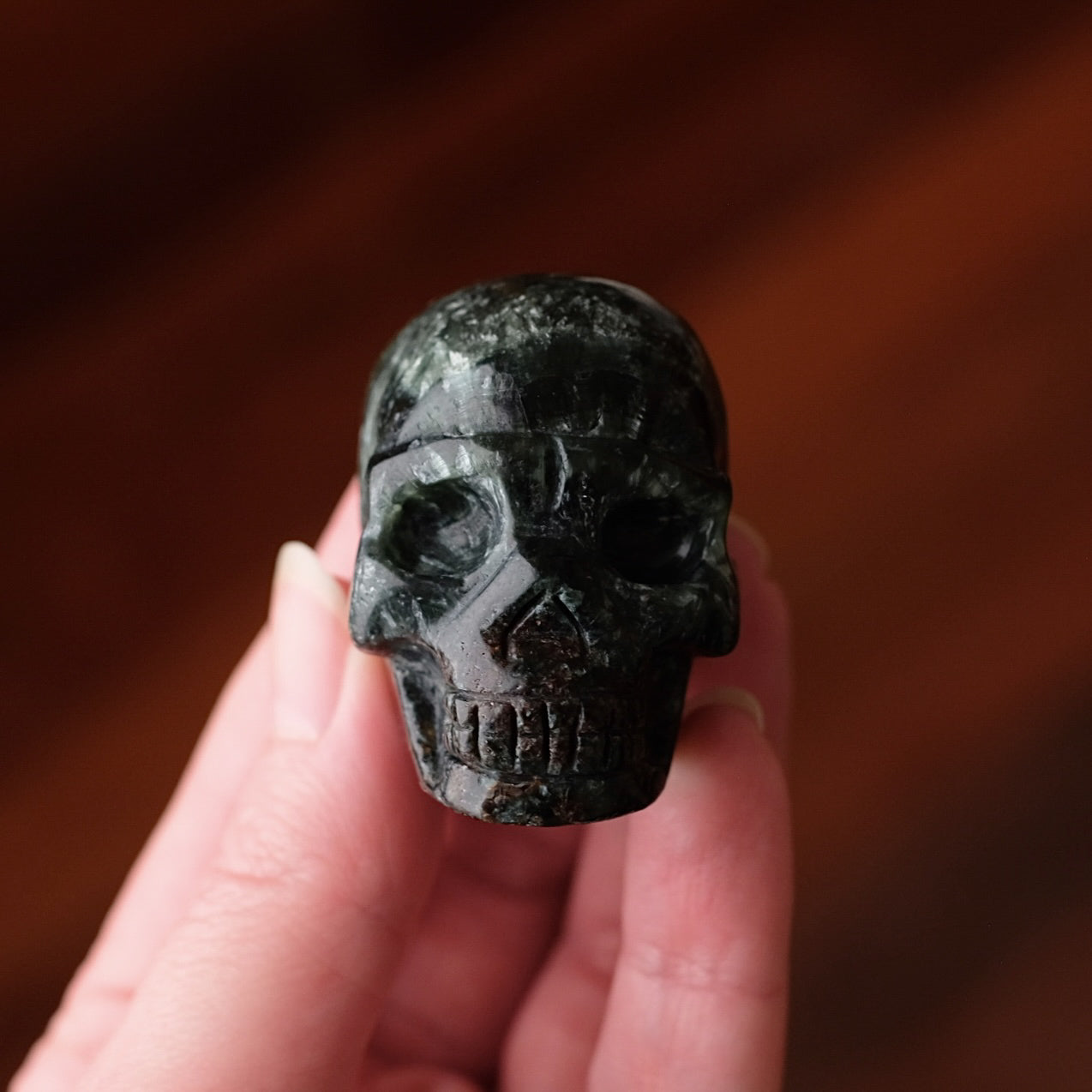 Seraphinite Crystal Skull | Rare Skull Carving