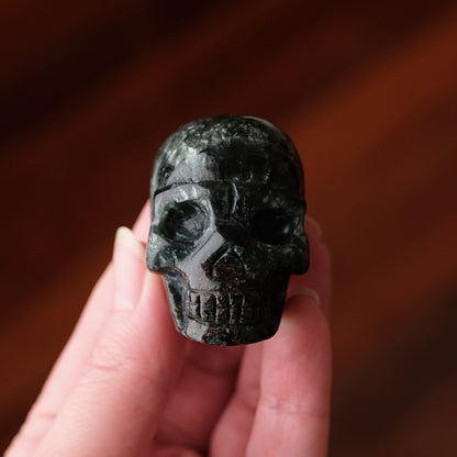 Seraphinite Crystal Skull | Rare Skull Carving