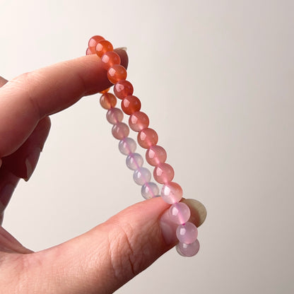Yanyuan Agate Bracelet | Pink Agate Crystal Stretch Bracelet