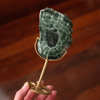 Seraphinite Slice + Stand | Polished Seraphinite Slab