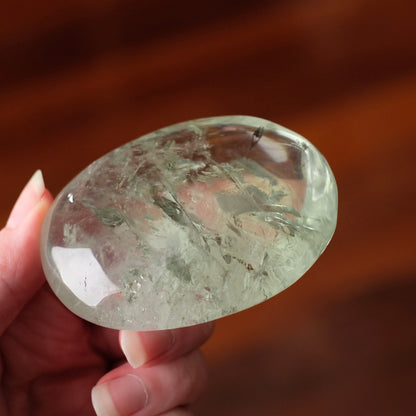 XL Prasiolite Palm | Green Amethyst Crystal Palmstone