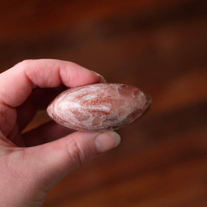 Rose Calcite Palm | Calcite Crystal Palmstone