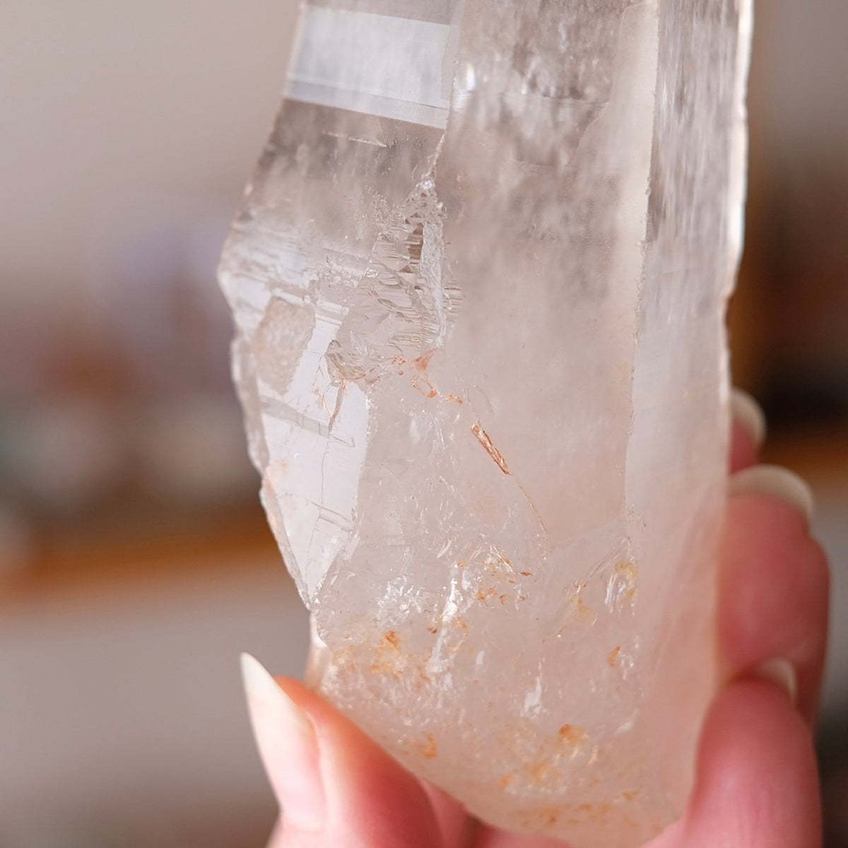 XL Scarlet Temple Lemurian Quartz Point | Pink Lemurian Seed Crystal