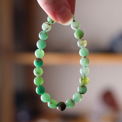 Chrysoprase Bracelet | Green Chrysoprase Crystal Stretch Bracelet