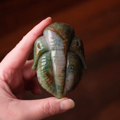 Moss Agate Trilobite Carving | Crystal Animal Carving