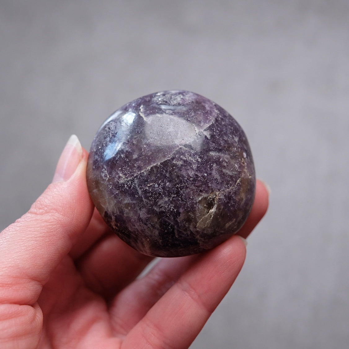 Unicorn Stone Palm | Lepidolite Tourmaline Crystal Palmstone