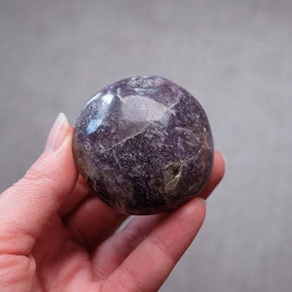 Unicorn Stone Palm | Lepidolite Tourmaline Crystal Palmstone