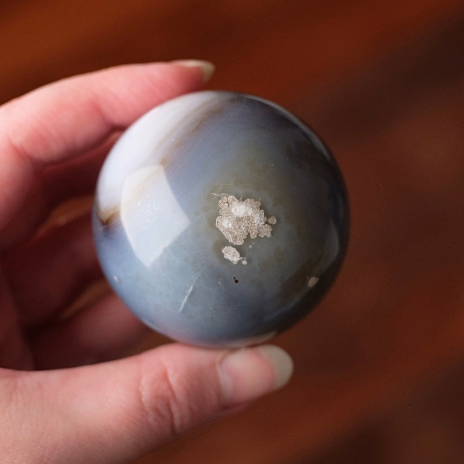 Banded Agate Sphere | Grey Agate Crystal Sphere
