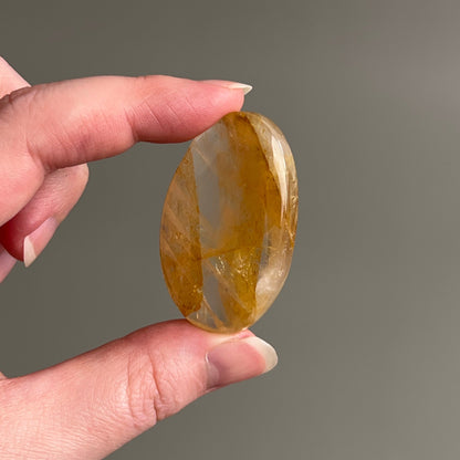 Golden Healer Quartz Palm | Golden Healer Crystal Palmstone