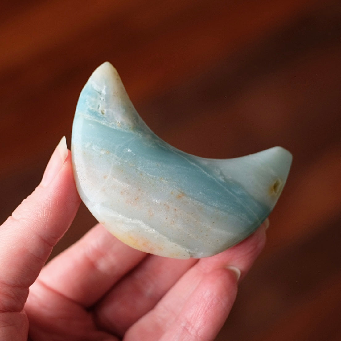 Azumar Moon | Teal Quartz Crystal Moon