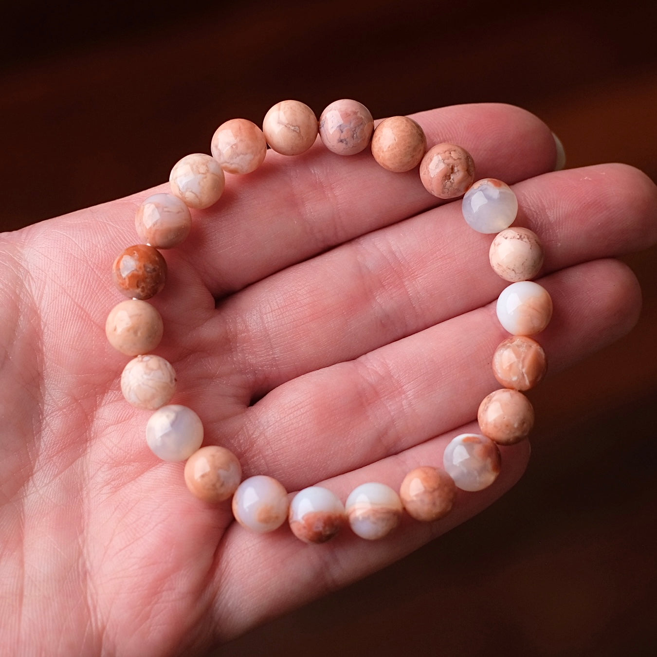 Cotton Candy Agate Bracelet | Crystal Stretch Bracelet