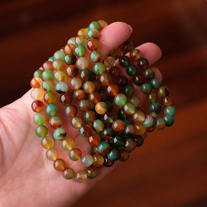 Autumn Chalcedony Bracelet | Agate Crystal Stretch Bracelet